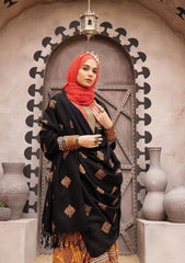 Winter Collectiion - Dua - Gul-e-Zarki - Indigo - IWD#09 available at Saleem Fabrics Traditions