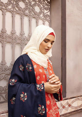 Winter Collectiion - Dua - Gul-e-Zarki - Indigo - IWD#12 available at Saleem Fabrics Traditions