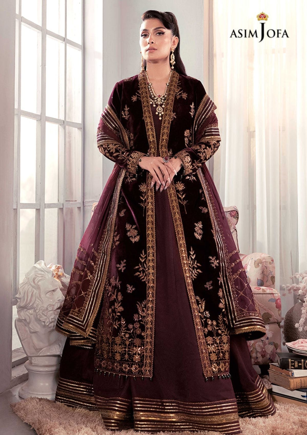 Winter Collection - Asim Jofa - Ayeza Edit - AJAM#1 available at Saleem Fabrics Traditions