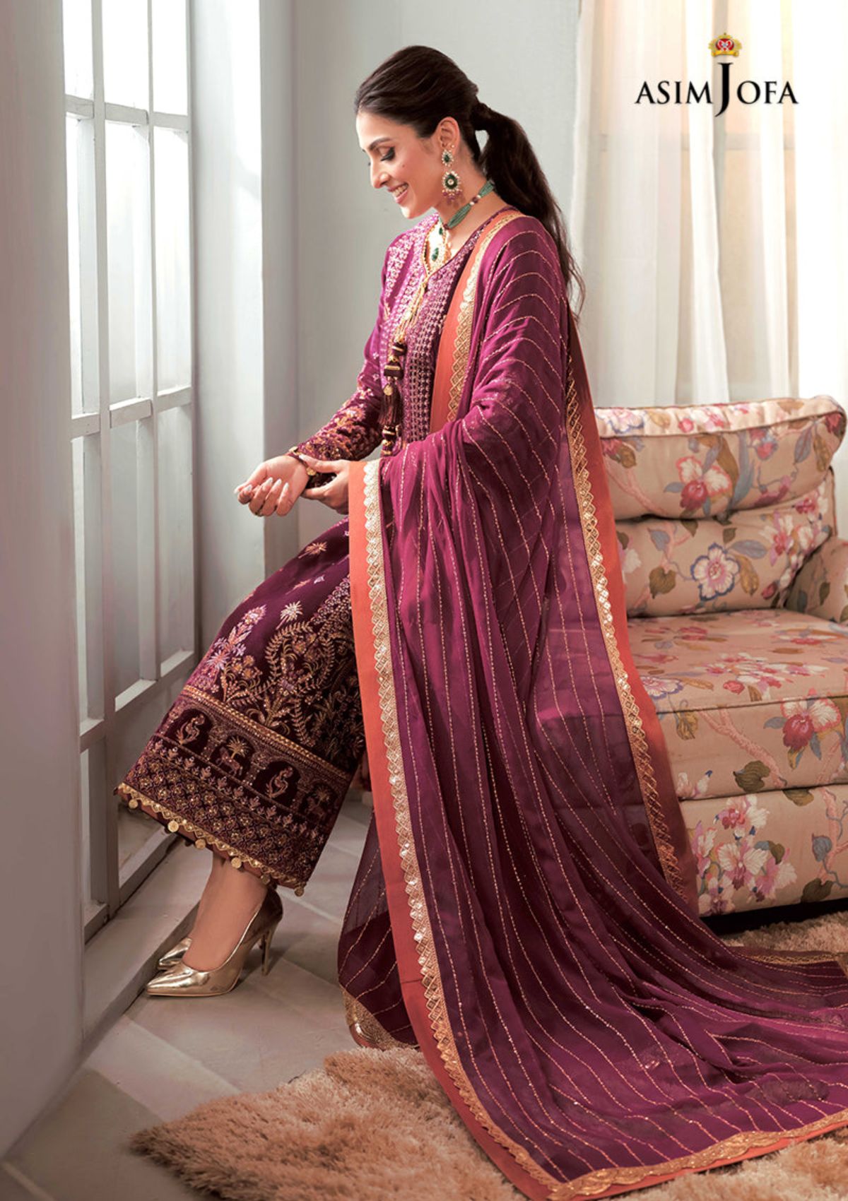 Winter Collection - Asim Jofa - Ayeza Edit - AJAM#10 available at Saleem Fabrics Traditions