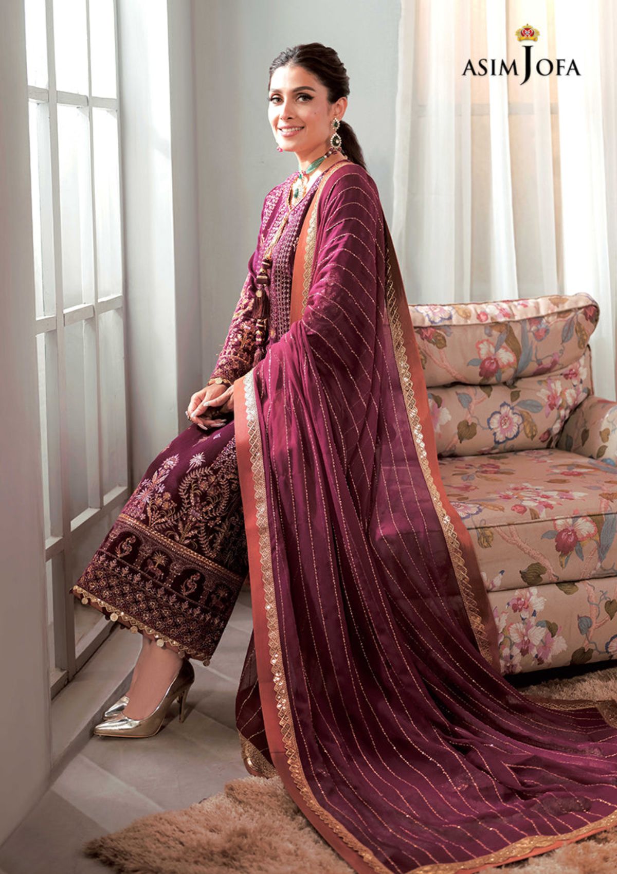Winter Collection - Asim Jofa - Ayeza Edit - AJAM#10 available at Saleem Fabrics Traditions