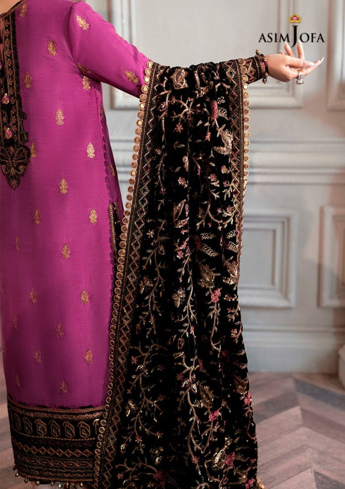 Winter Collection - Asim Jofa - Ayeza Edit - AJAM#4 available at Saleem Fabrics Traditions