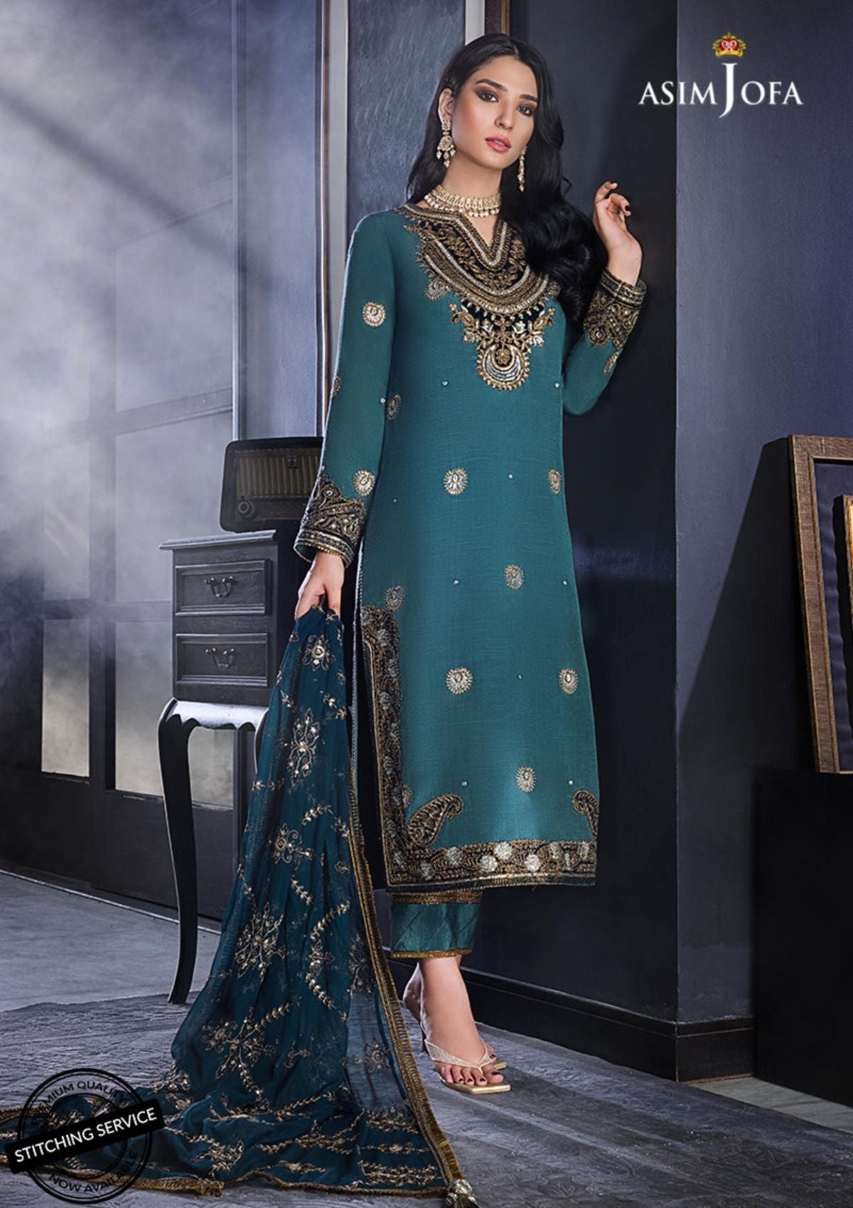 Winter Collection - Asim Jofa - Ramsha Edit - AJRE#3 available at Saleem Fabrics Traditions