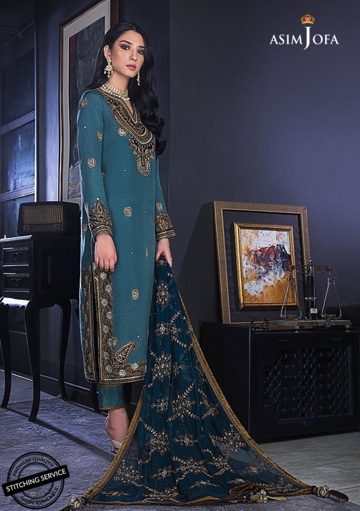 Winter Collection - Asim Jofa - Ramsha Edit - AJRE#3 available at Saleem Fabrics Traditions