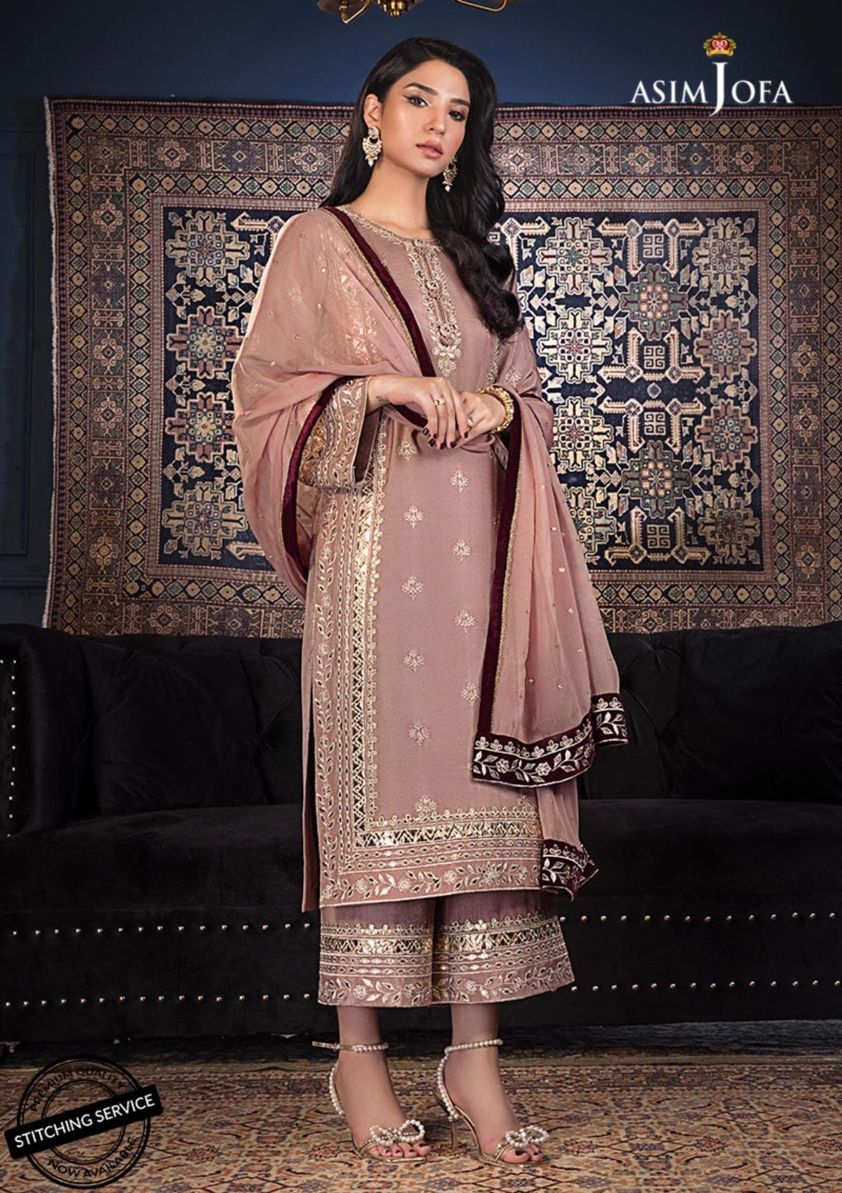 Winter Collection - Asim Jofa - Ramsha Edit - AJRE#5 available at Saleem Fabrics Traditions