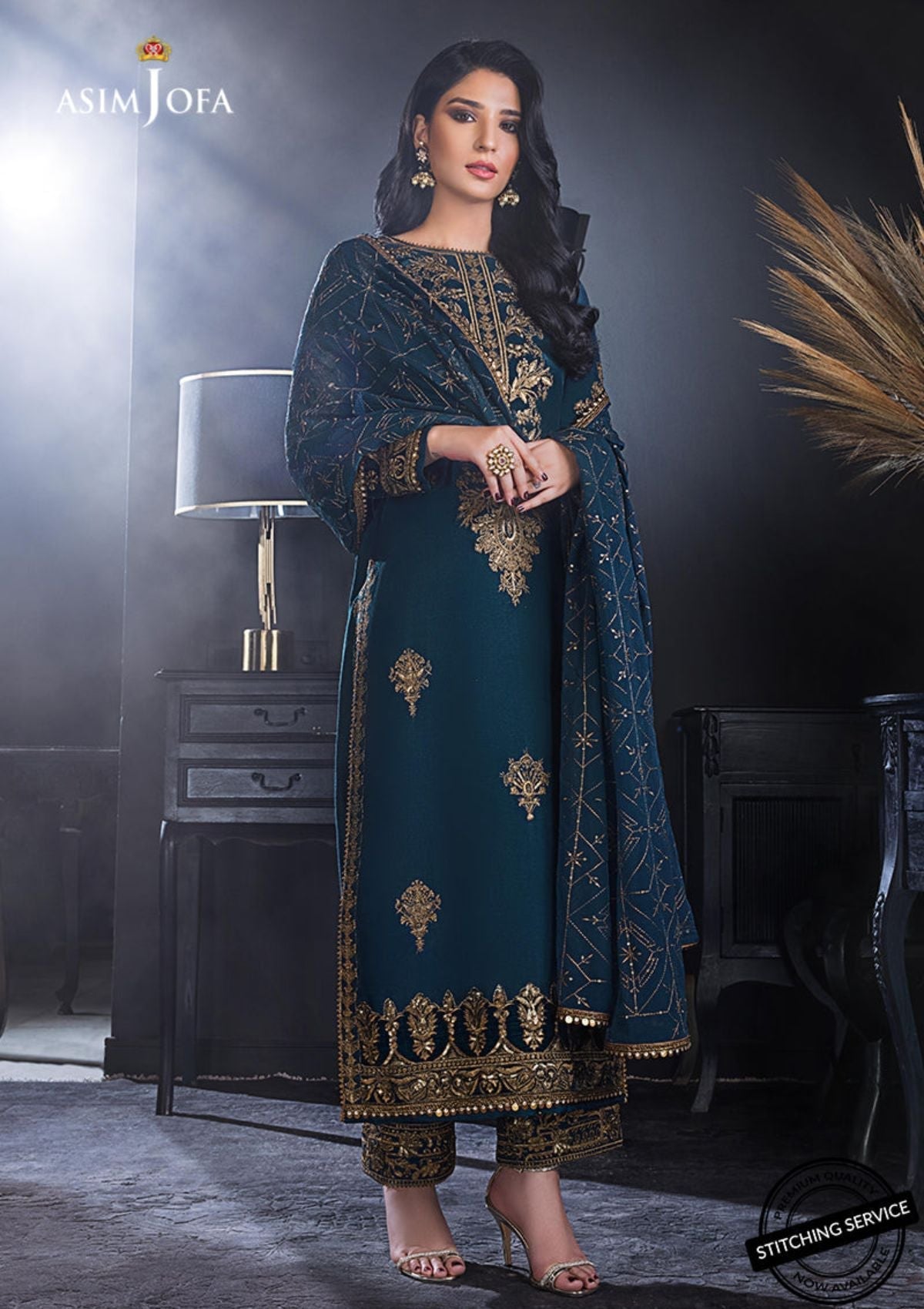 Winter Collection - Asim Jofa - Ramsha Edit - AJRE#9 available at Saleem Fabrics Traditions