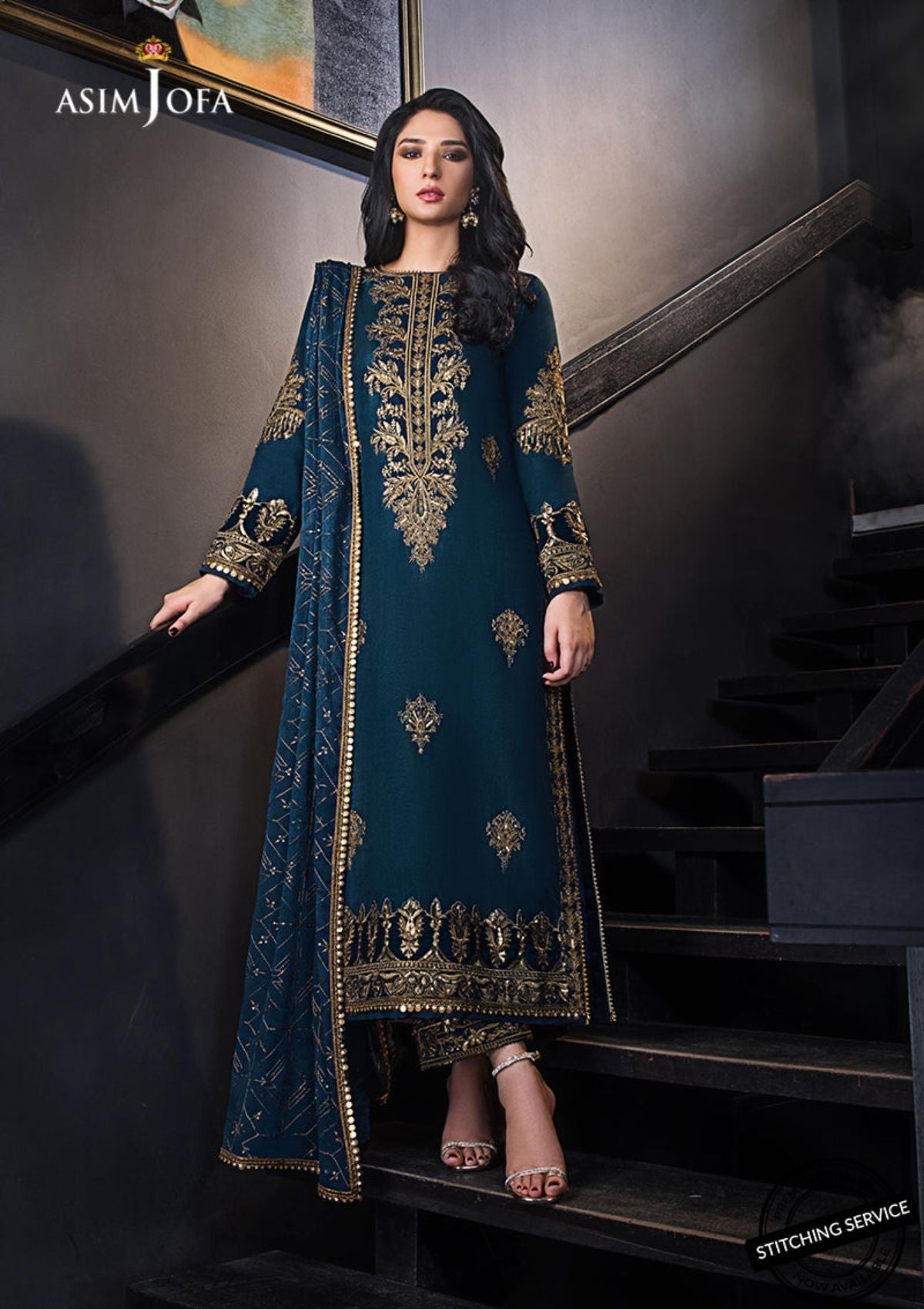 Winter Collection - Asim Jofa - Ramsha Edit - AJRE#9 available at Saleem Fabrics Traditions