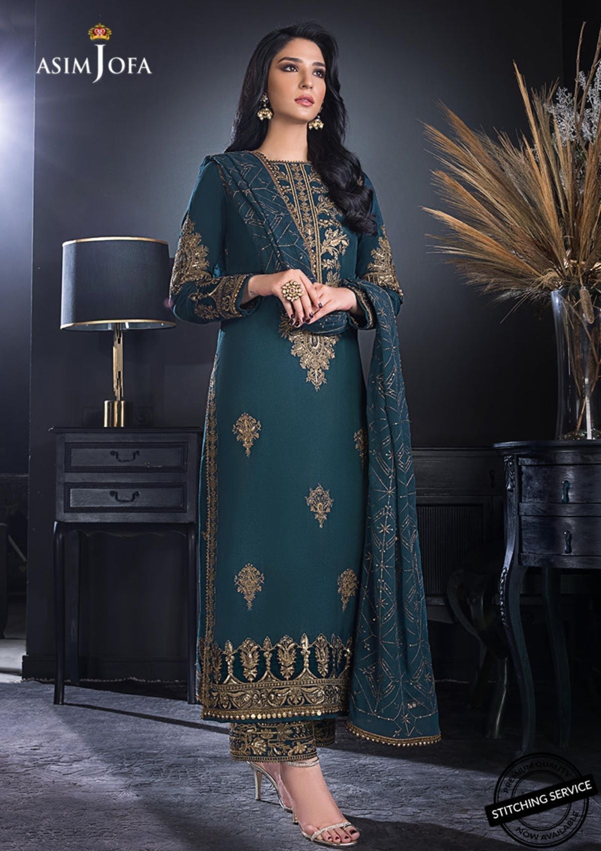 Winter Collection - Asim Jofa - Ramsha Edit - AJRE#9 available at Saleem Fabrics Traditions