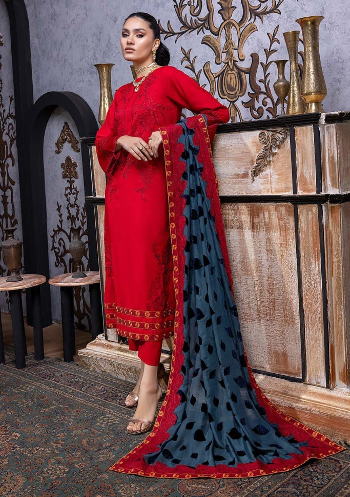 Winter Collection - Charizma - Beyond Casual - Velvet - V01 - VLS#07 available at Saleem Fabrics Traditions