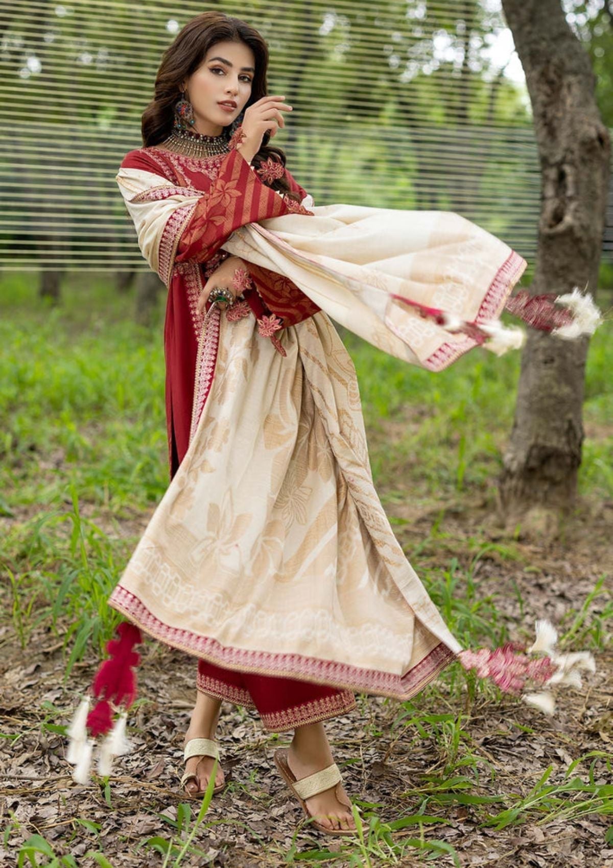 Winter Collection - Charizma - Dhage - Woven Shawl - CEW#01 available at Saleem Fabrics Traditions