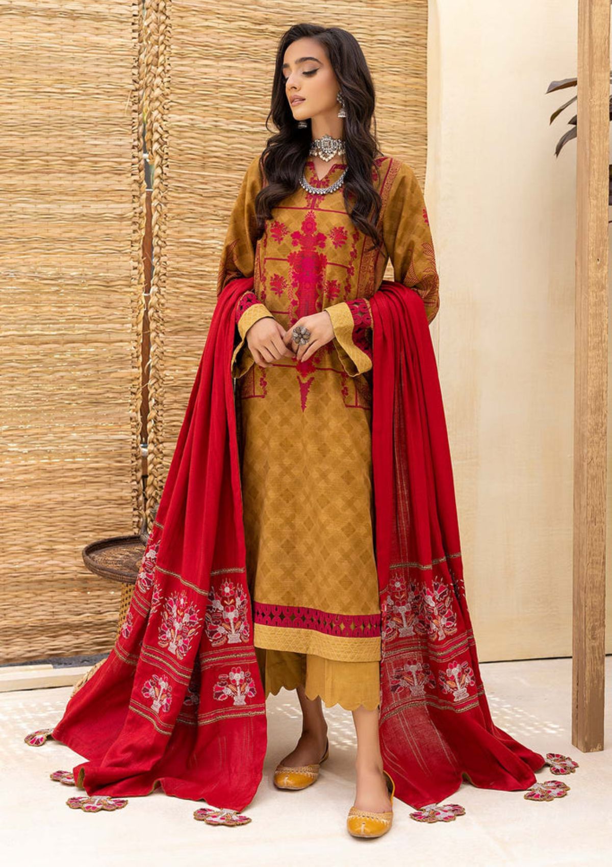 Winter Collection - Charizma - Khaddar With Pasmina Shawl - CKD#11 available at Saleem Fabrics Traditions