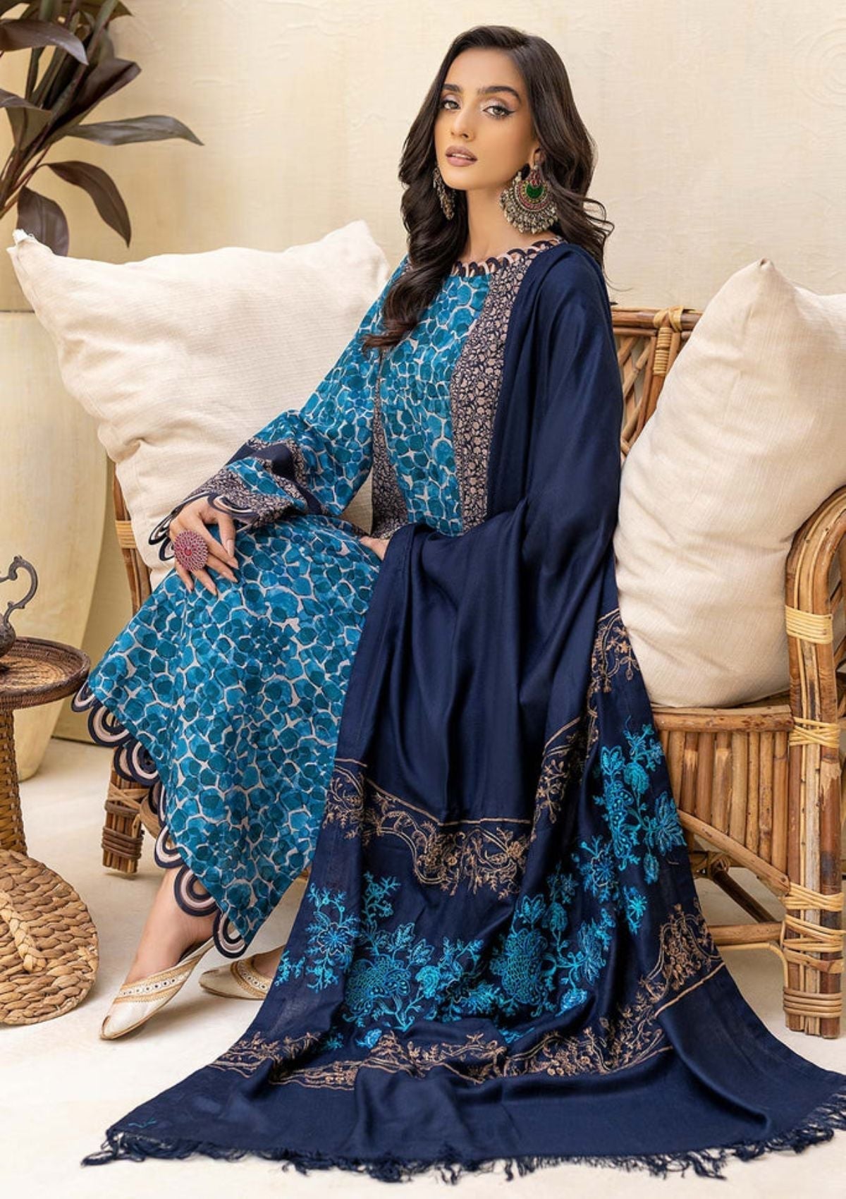 Winter Collection - Charizma - Khaddar With Pasmina Shawl - CKD#3 available at Saleem Fabrics Traditions