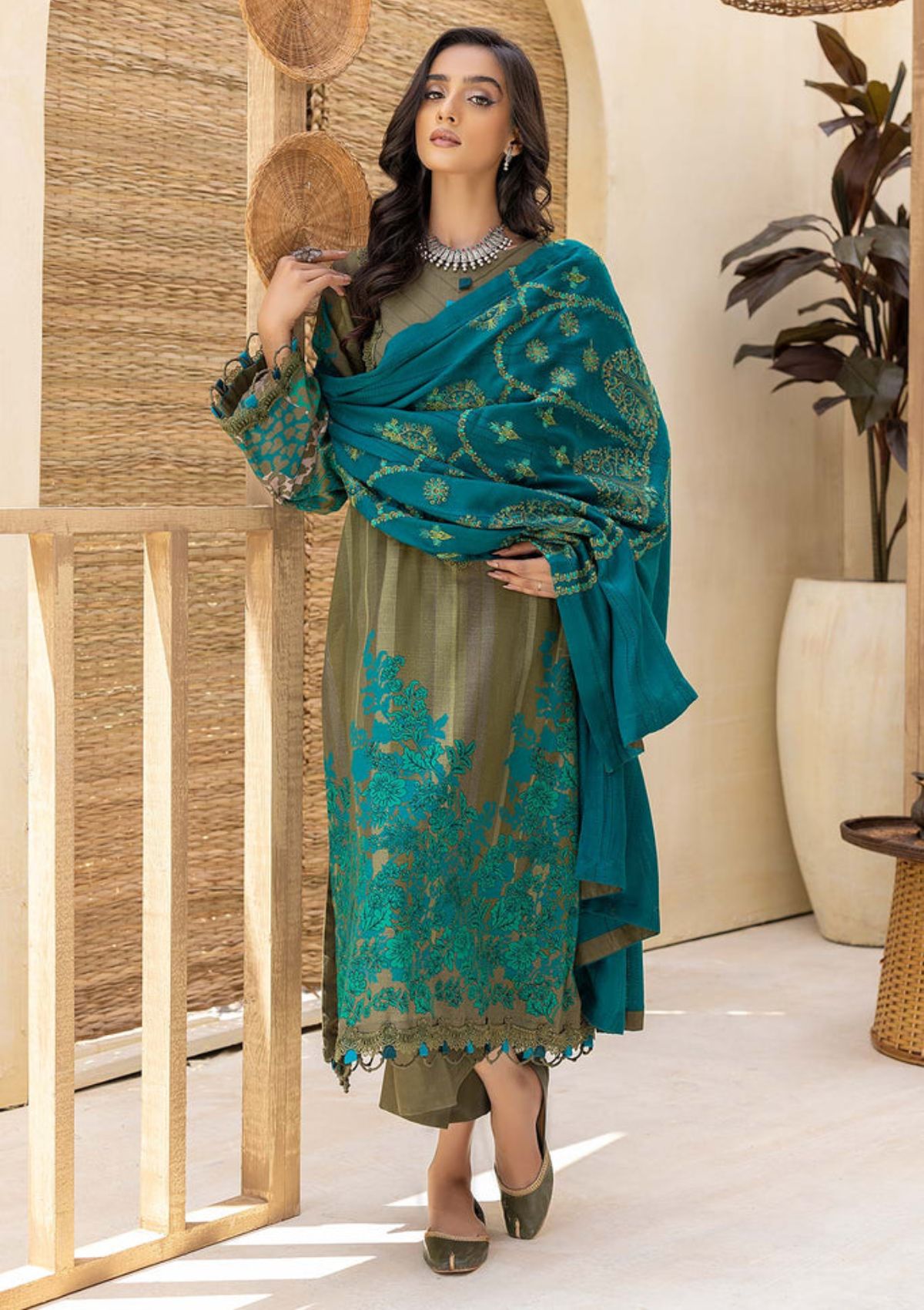 Winter Collection - Charizma - Khaddar With Pasmina Shawl - CKD#5 available at Saleem Fabrics Traditions