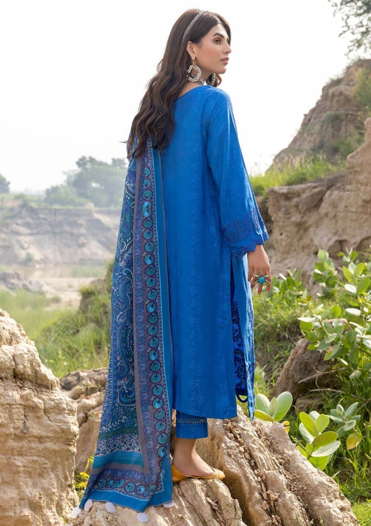 Winter Collection - Charizma - Marina with Jacquard - V01 - CLJ#2 available at Saleem Fabrics Traditions