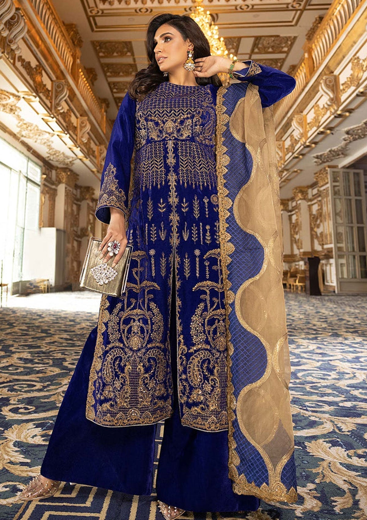 Winter Collection - Charizma - Signature - Velvet - V02 - CV#09 available at Saleem Fabrics Traditions