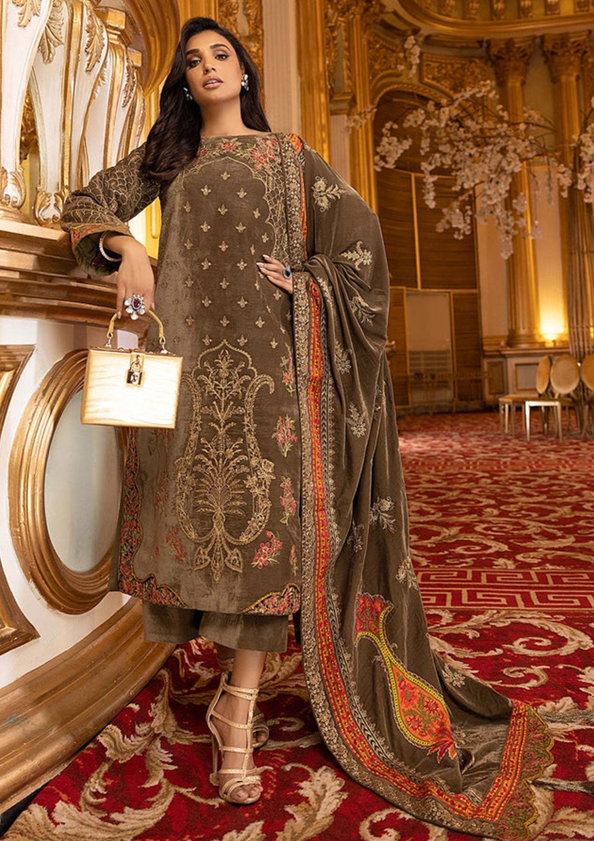 Winter Collection - Charizma - Signature - Velvet - V02 - CV#10 available at Saleem Fabrics Traditions