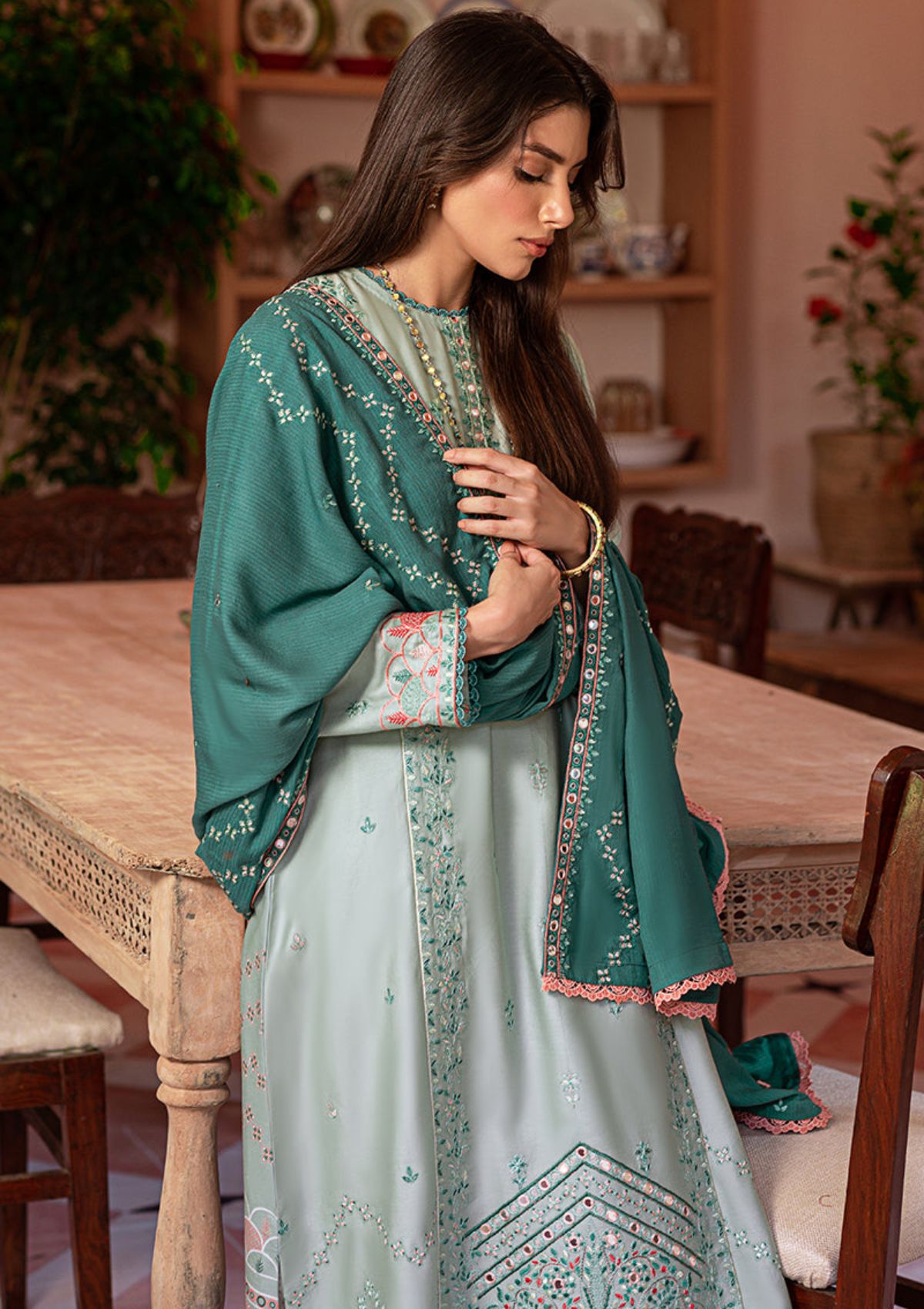 Winter Collection - Cross Stitch - Sukoon - Cotton Satin - D#01 available at Saleem Fabrics Traditions