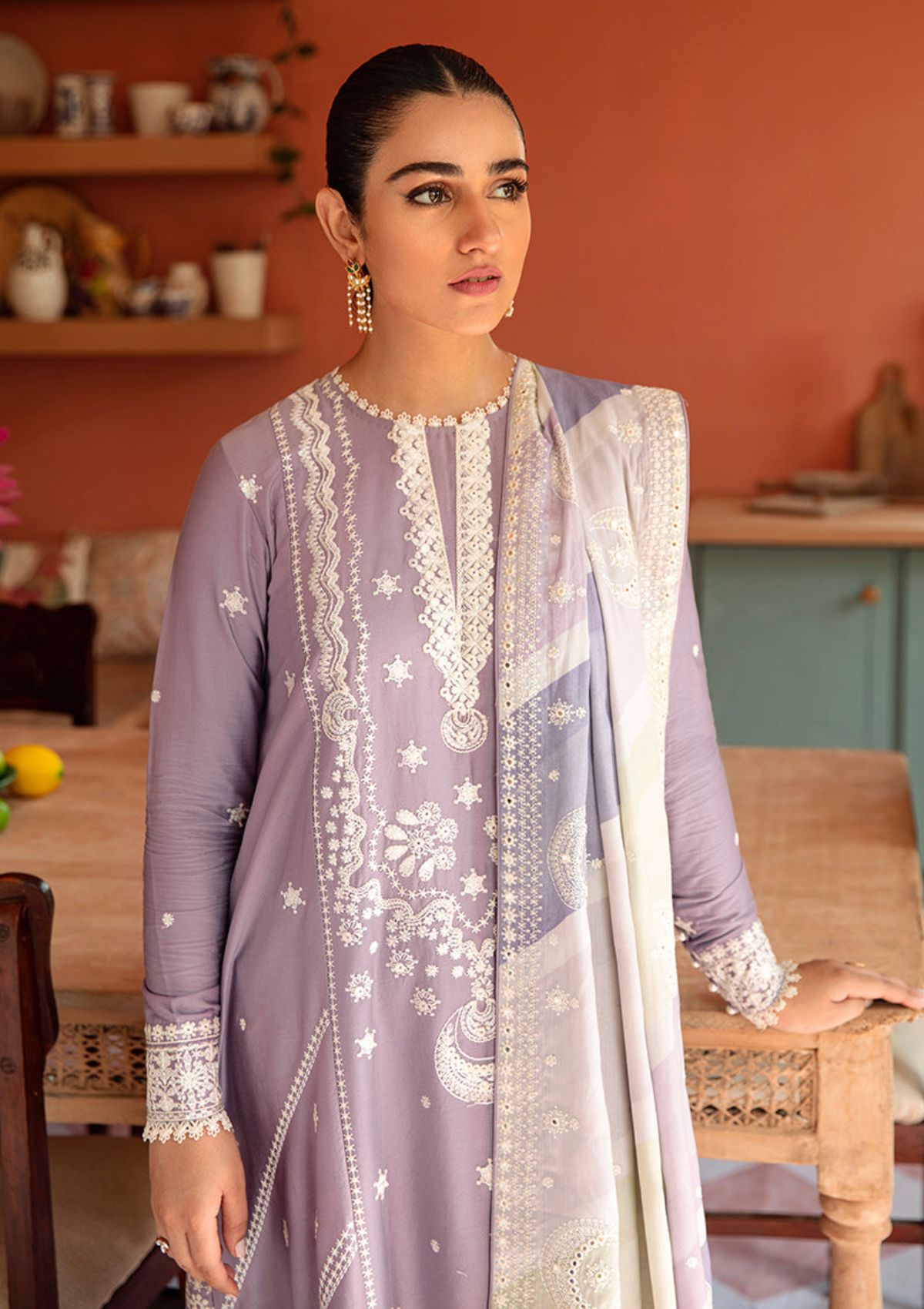 Winter Collection - Cross Stitch - Sukoon - Cotton Satin - D#02 available at Saleem Fabrics Traditions