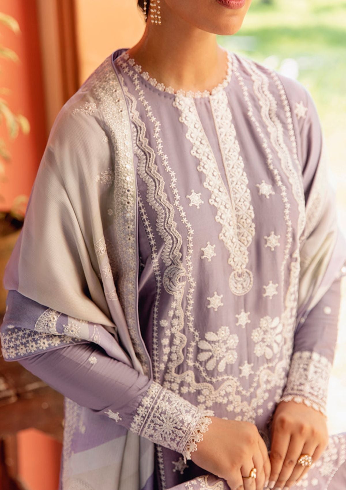 Winter Collection - Cross Stitch - Sukoon - Cotton Satin - D#02 available at Saleem Fabrics Traditions