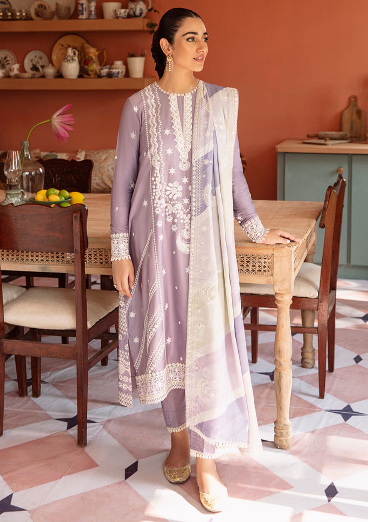 Winter Collection - Cross Stitch - Sukoon - Cotton Satin - D#02 available at Saleem Fabrics Traditions