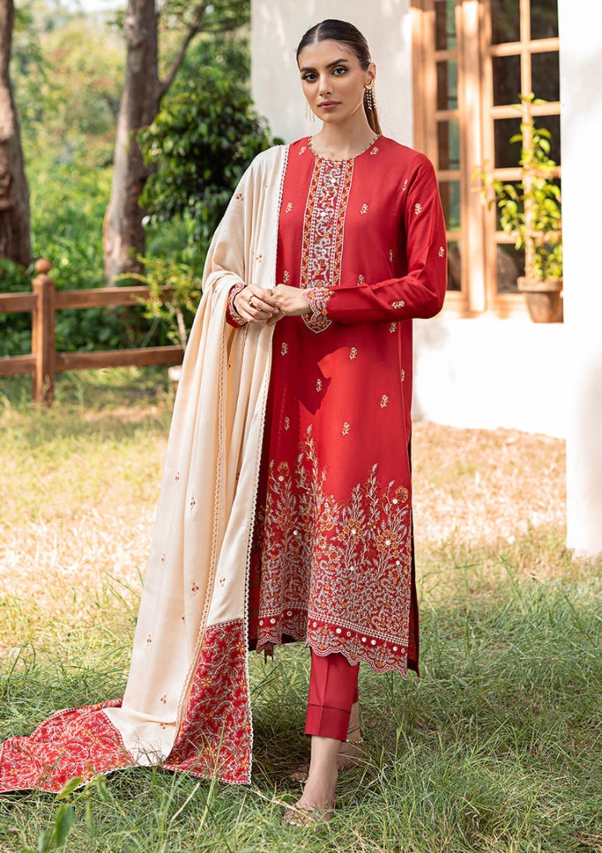 Winter Collection - Cross Stitch - Sukoon - Cotton Satin - D#06 available at Saleem Fabrics Traditions