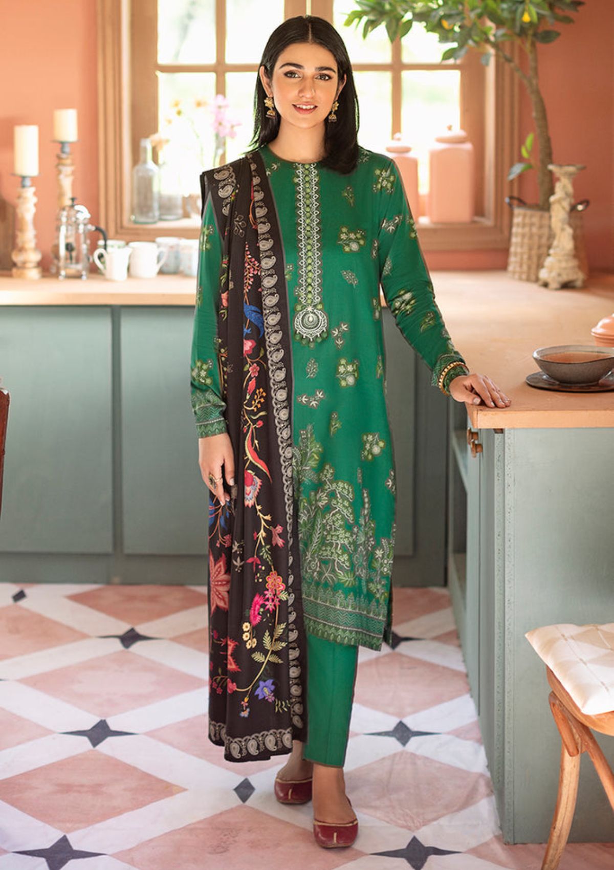 Winter Collection - Cross Stitch - Sukoon - Cotton Satin - D#10 available at Saleem Fabrics Traditions