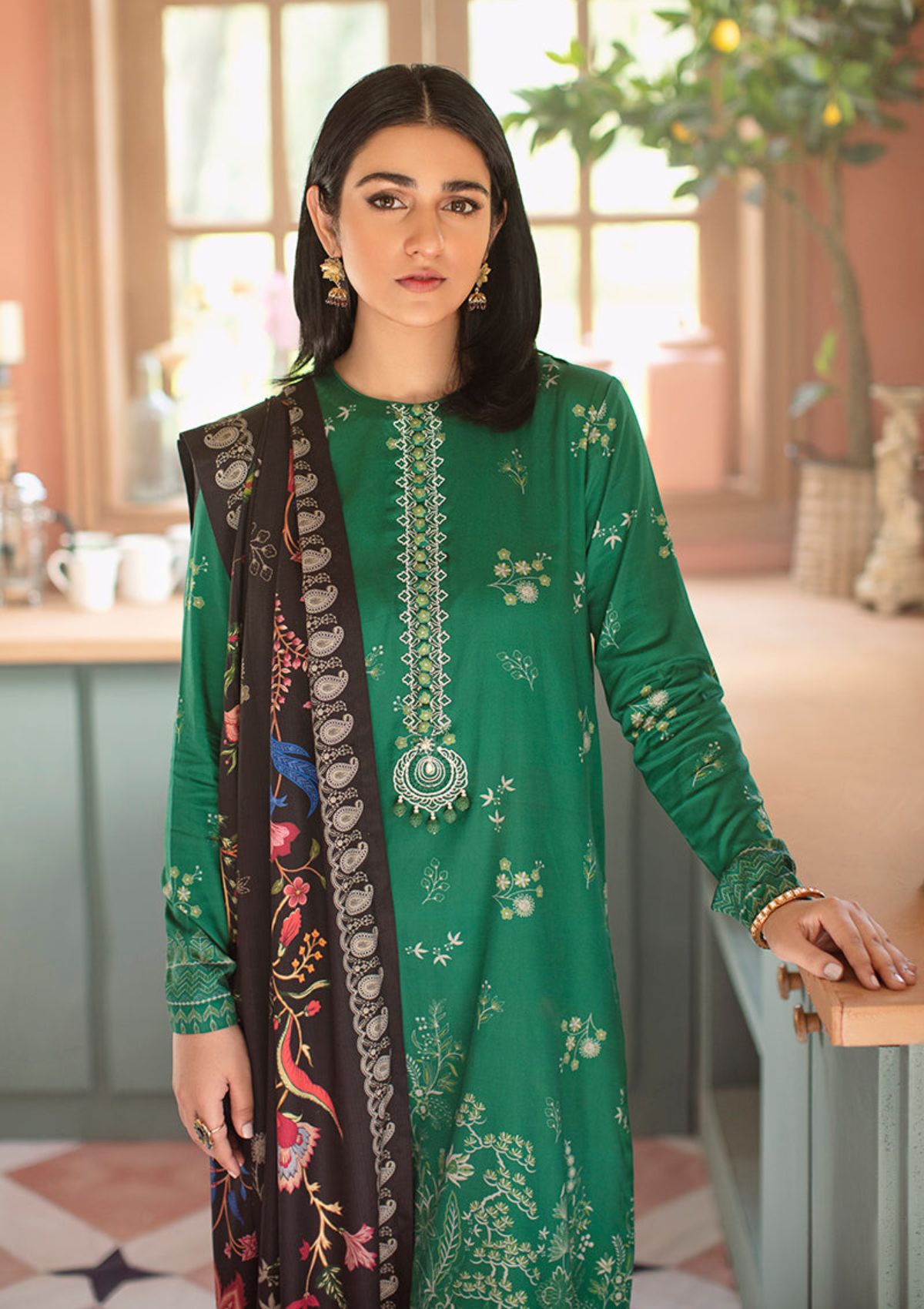 Winter Collection - Cross Stitch - Sukoon - Cotton Satin - D#10 available at Saleem Fabrics Traditions