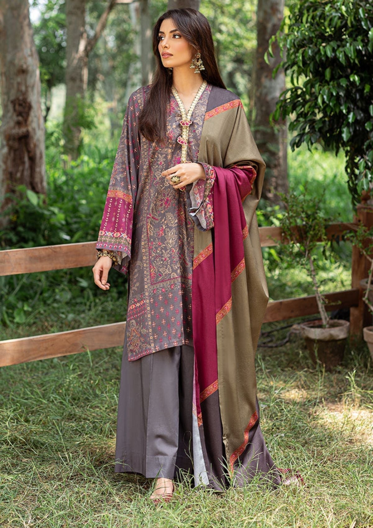 Winter Collection - Cross Stitch - Sukoon - Cotton Satin - D#12 available at Saleem Fabrics Traditions