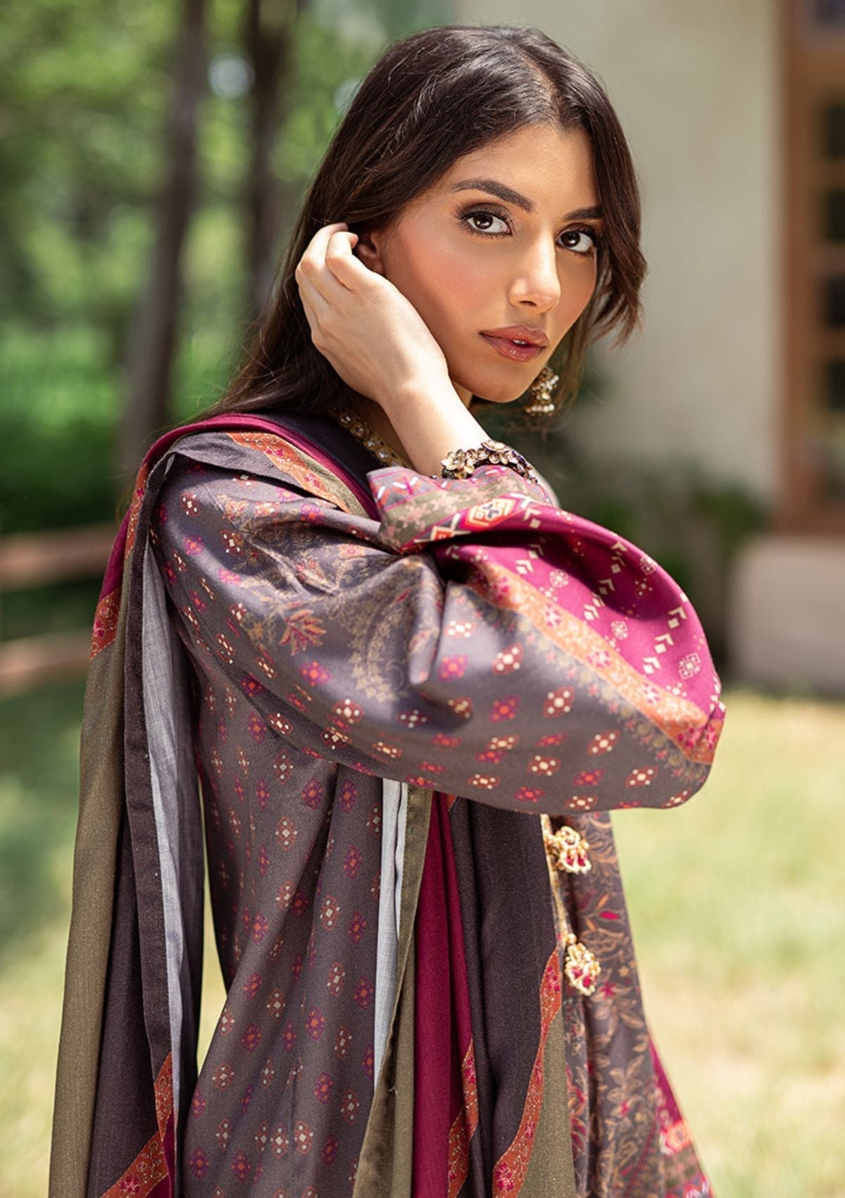 Winter Collection - Cross Stitch - Sukoon - Cotton Satin - D#12 available at Saleem Fabrics Traditions