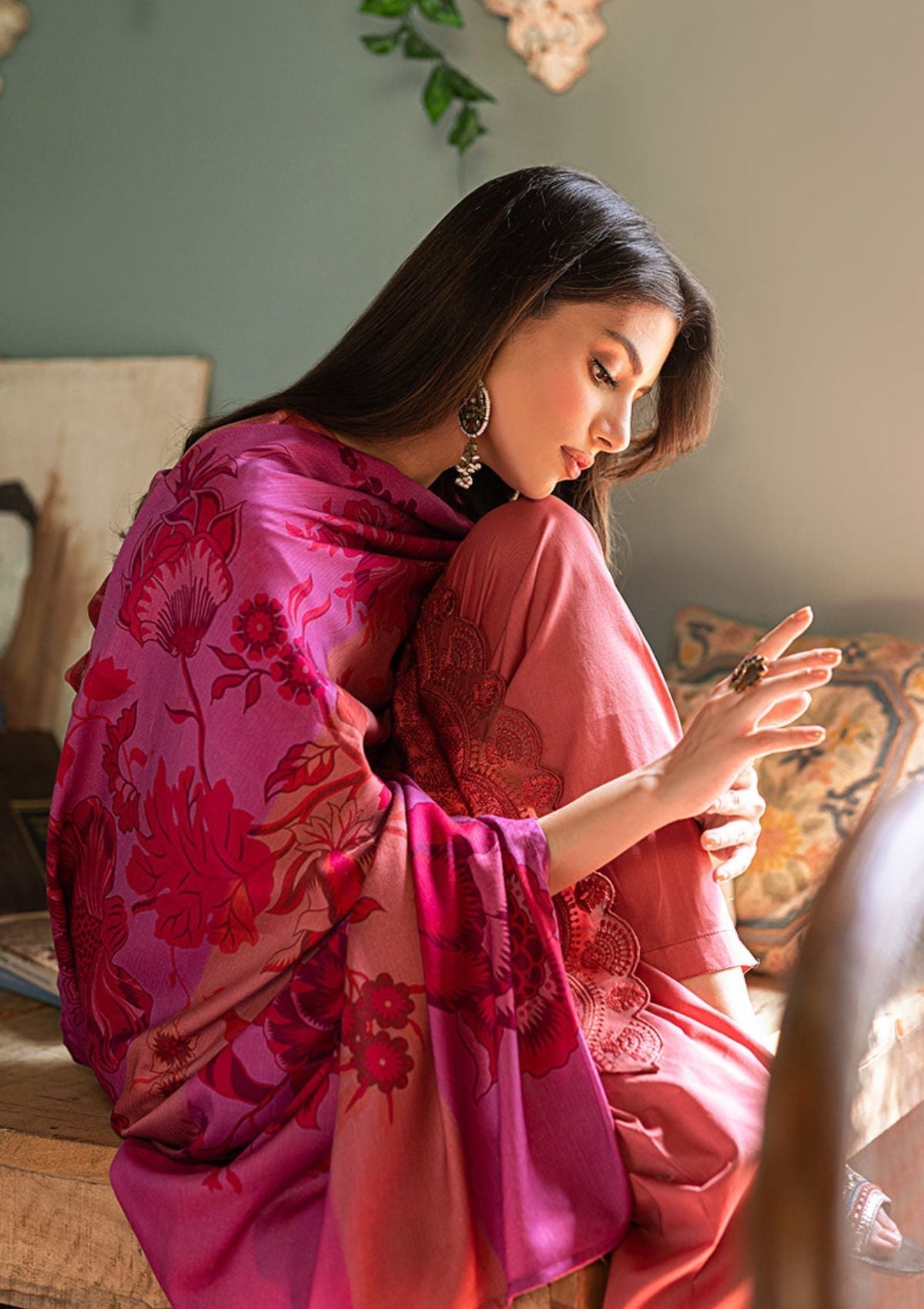 Winter Collection - Cross Stitch - Sukoon - Cotton Satin - D#15 available at Saleem Fabrics Traditions