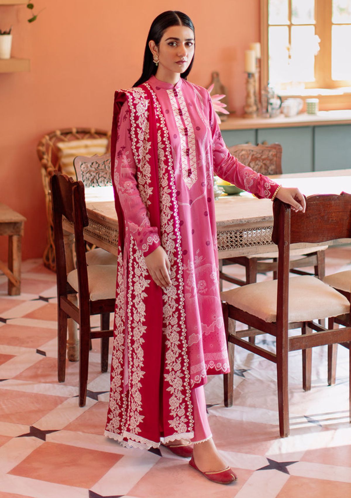 Winter Collection - Cross Stitch - Sukoon - Cotton Satin - D#16 available at Saleem Fabrics Traditions