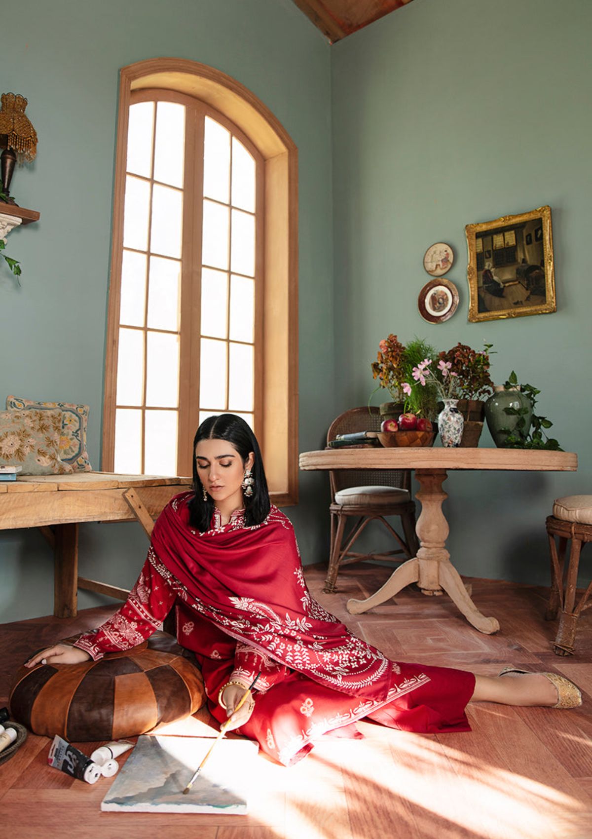 Winter Collection - Cross Stitch - Sukoon - Cotton Satin - D#19 available at Saleem Fabrics Traditions