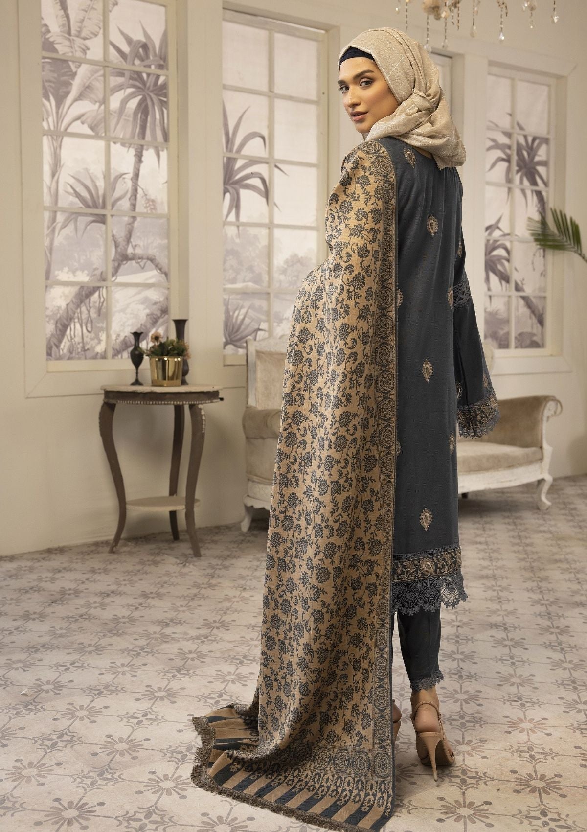 Winter Collection - Dua - Daffodils - DWD#10 available at Saleem Fabrics Traditions