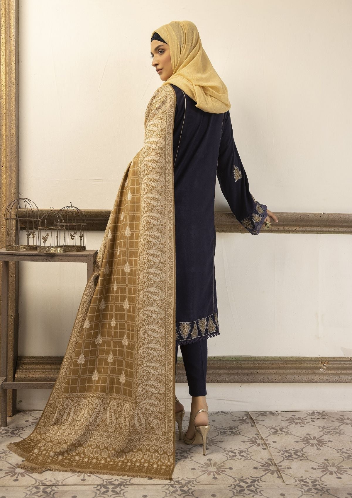 Winter Collection - Dua - Daffodils - DWD#13 available at Saleem Fabrics Traditions