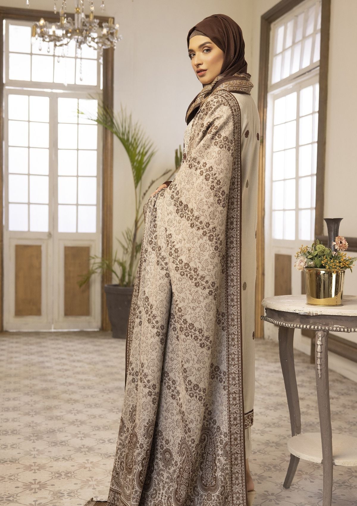 Winter Collection - Dua - Daffodils - DWD#4 available at Saleem Fabrics Traditions