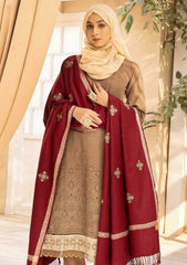 Winter Collection - Dua - Gul e Zarki - Camellia - Wool - D#02 available at Saleem Fabrics Traditions