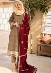 Winter Collection - Dua - Gul e Zarki - Camellia - Wool - D#02 available at Saleem Fabrics Traditions