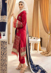 Winter Collection - Dua - Gul e Zarki - Camellia - Wool - D#05 available at Saleem Fabrics Traditions