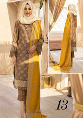 Winter Collection - Dua - Gul e Zarki - Camellia - Wool - D#13 available at Saleem Fabrics Traditions