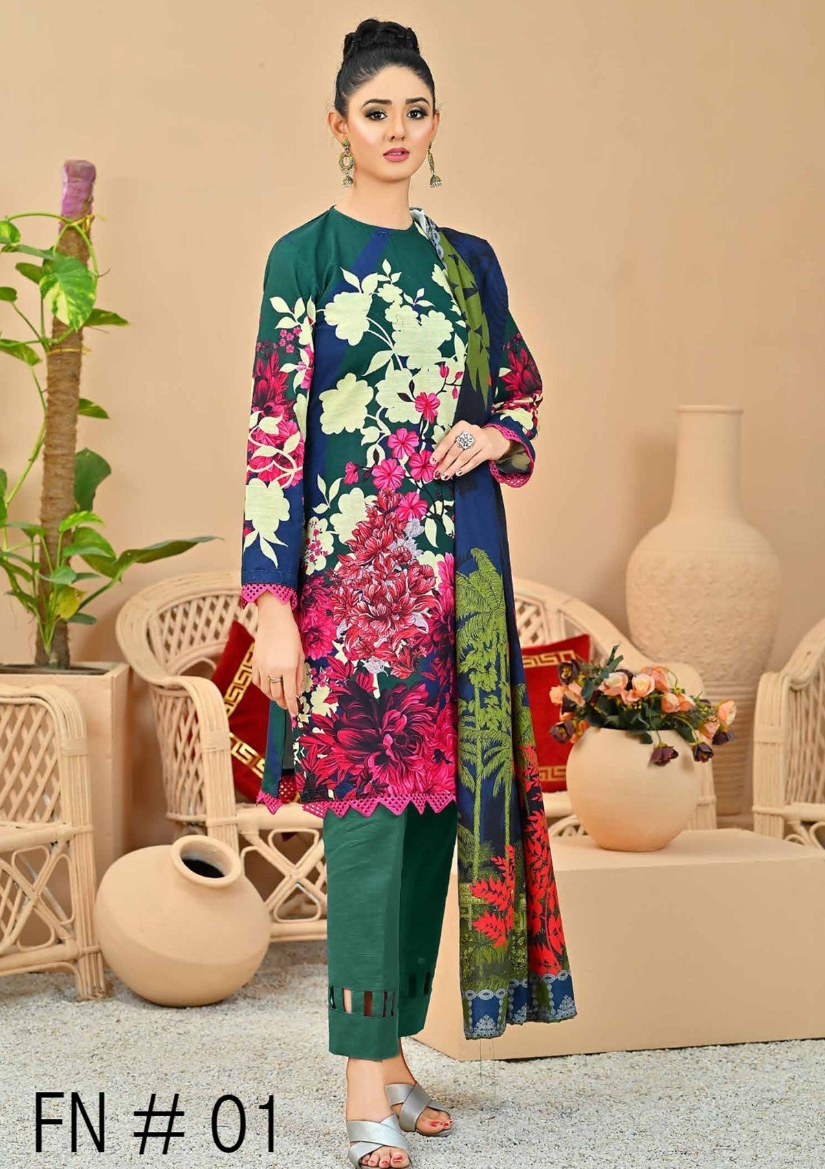 Winter Collection - Fiza Noor - Zarminay - Khaddar - FN#01 available at Saleem Fabrics Traditions