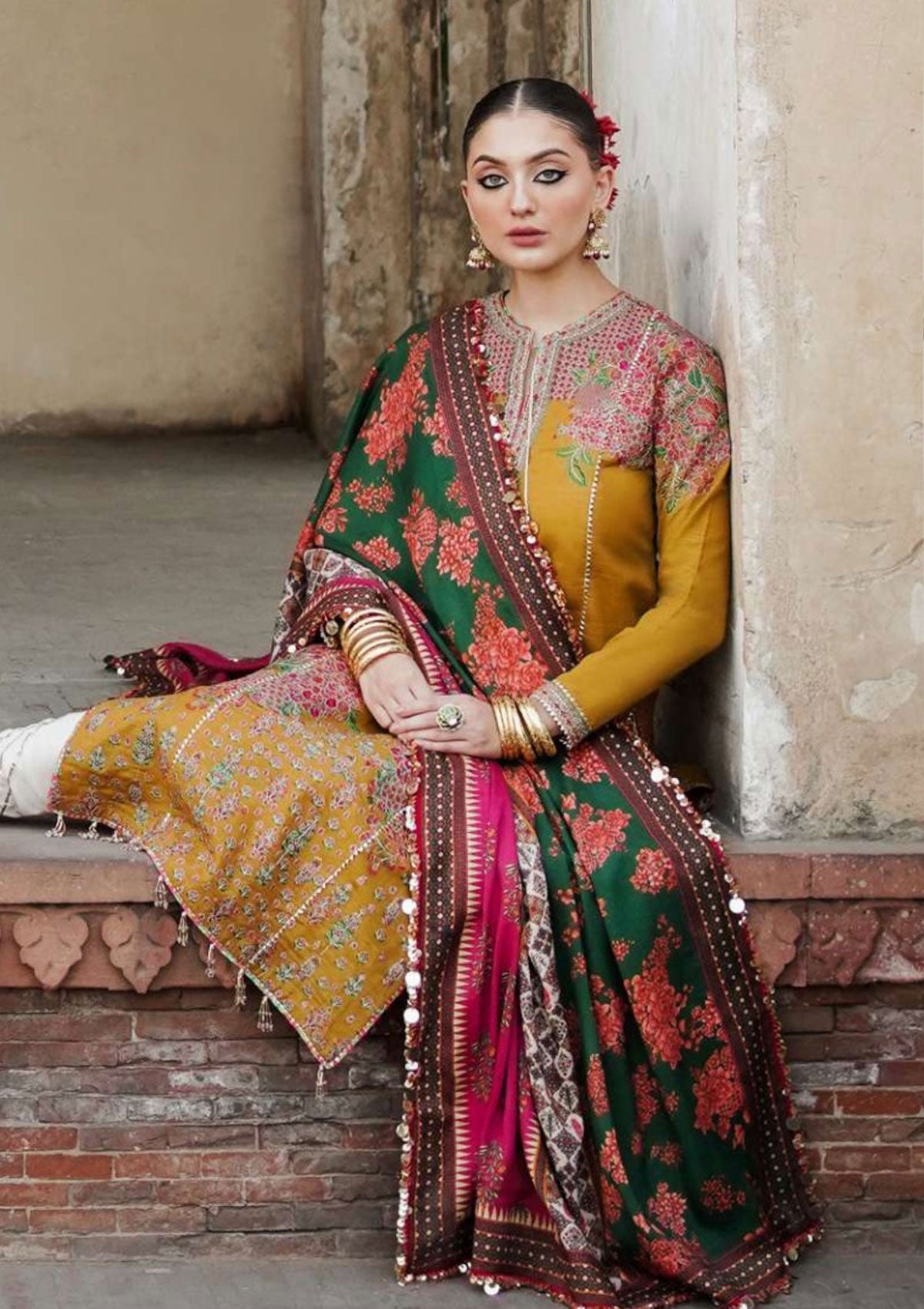 Winter Collection - Hussain Rehar - Phoolan Devi - Hana available at Saleem Fabrics Traditions