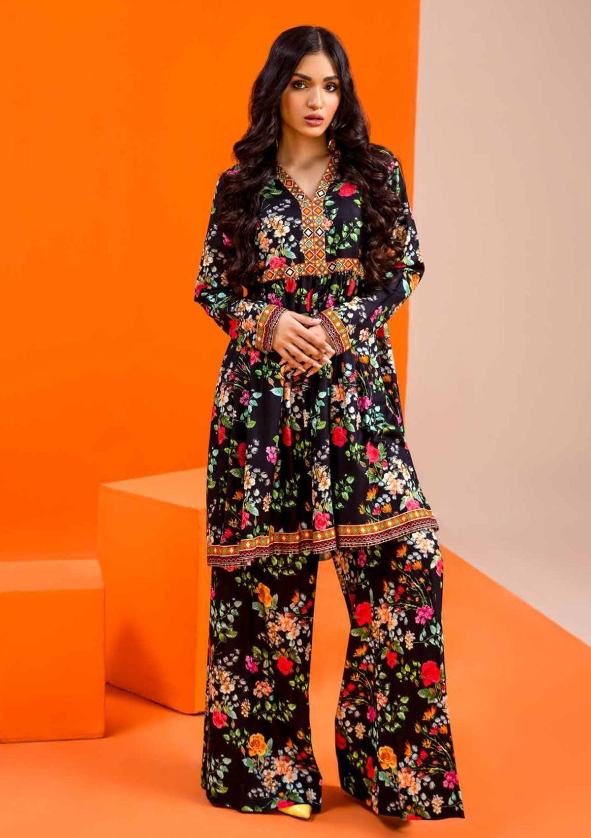 Winter Collection - Jahanara - Coral - CJ11#05 EN available at Saleem Fabrics Traditions