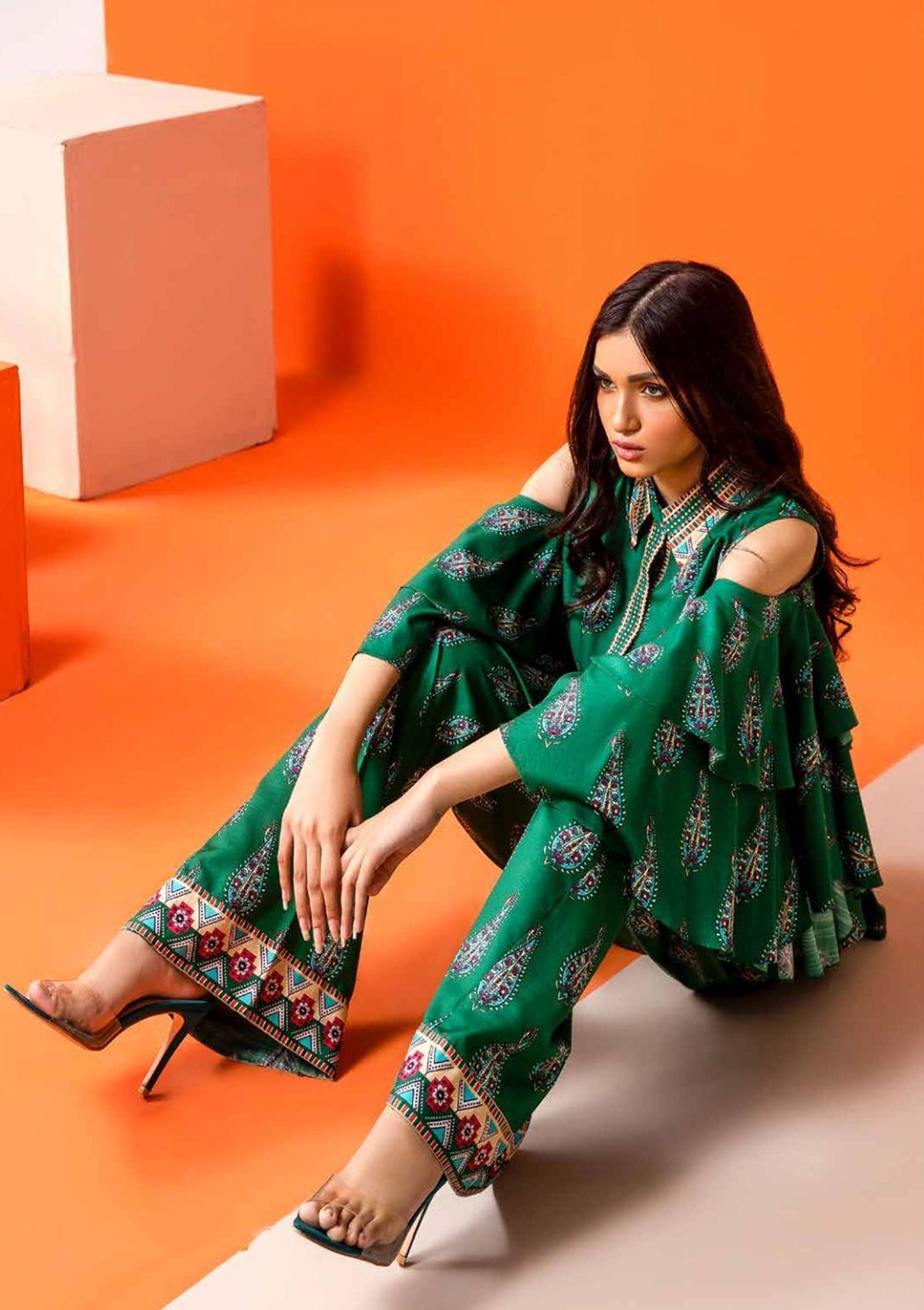 Winter Collection - Jahanara - Coral - CJ11#07 FA available at Saleem Fabrics Traditions