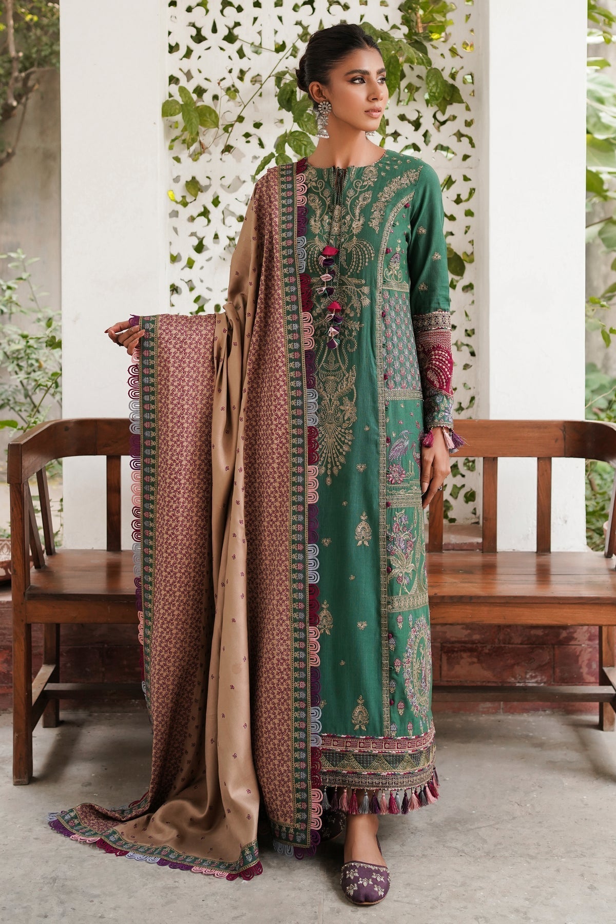 Winter Collection - Jazmin - Shahtoosh Luxury - D#08 (RABT) available at Saleem Fabrics Traditions