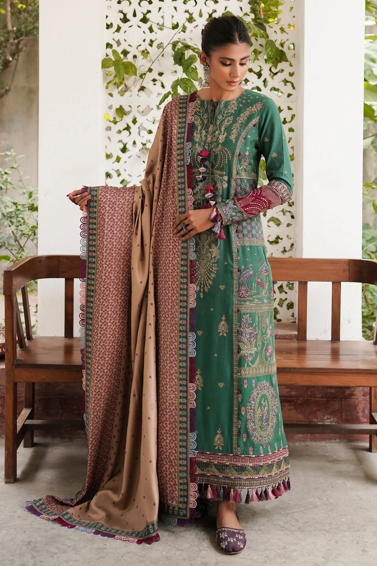 Winter Collection - Jazmin - Shahtoosh Luxury - D#08 (RABT) available at Saleem Fabrics Traditions