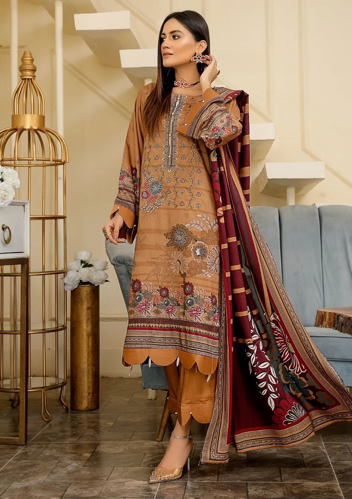 Winter Collection - Lala - Gul e Naz - D#004 available at Saleem Fabrics Traditions