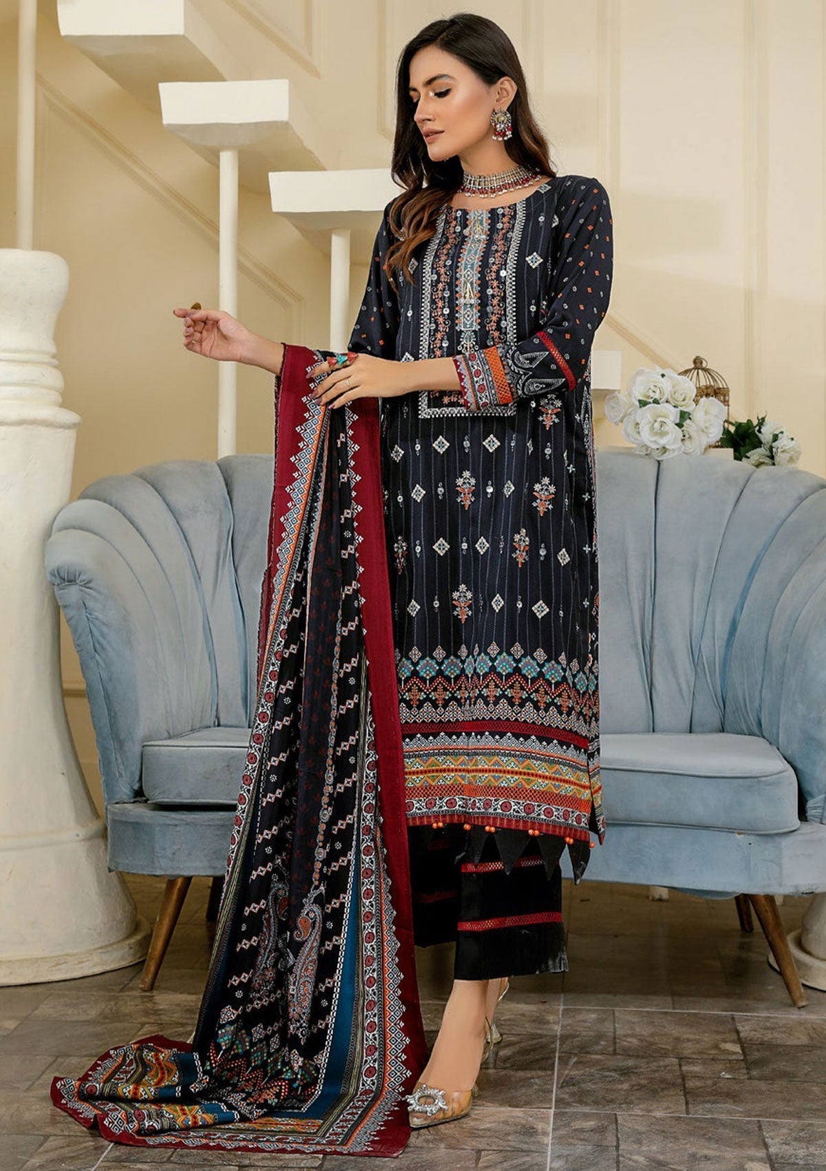 Winter Collection - Lala - Gul e Naz - D#008 available at Saleem Fabrics Traditions