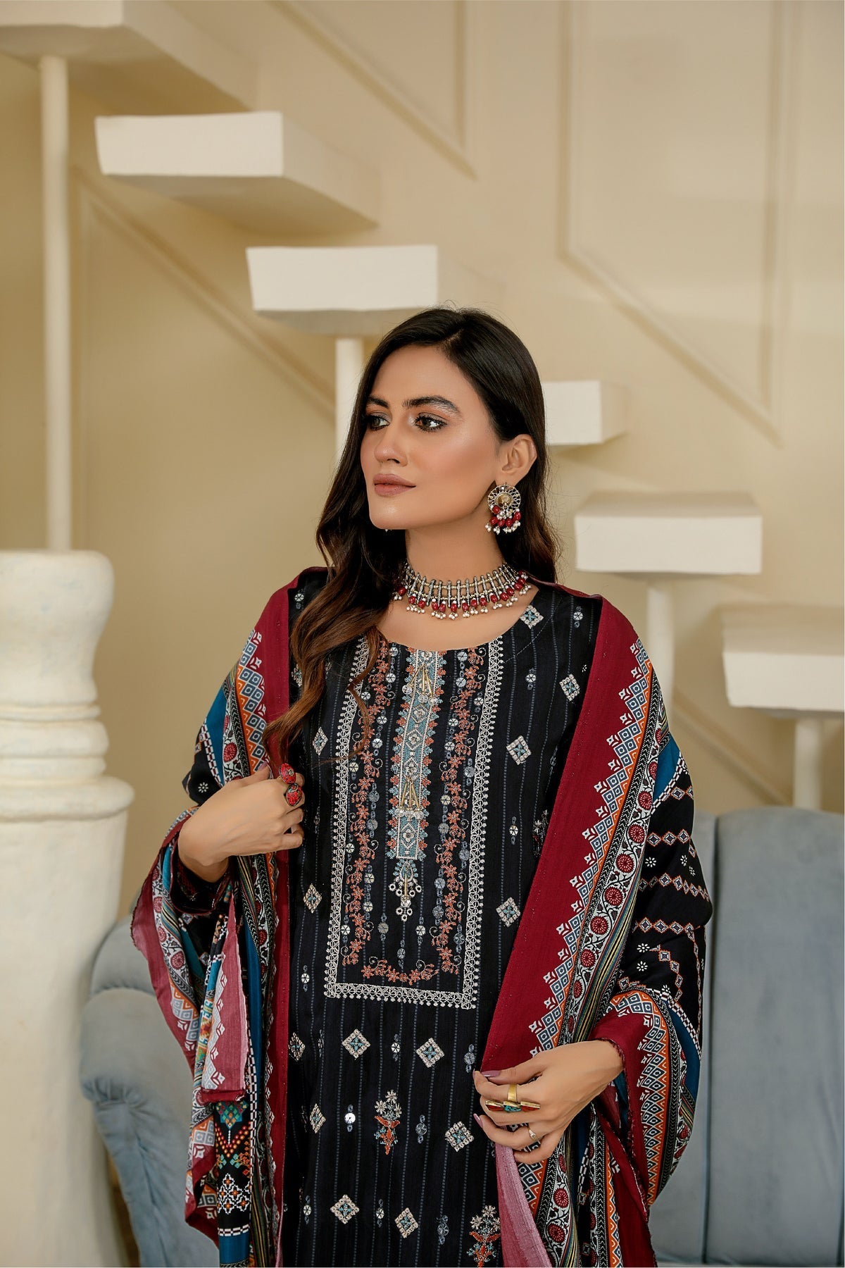 Winter Collection - Lala - Gul e Naz - D#008 available at Saleem Fabrics Traditions