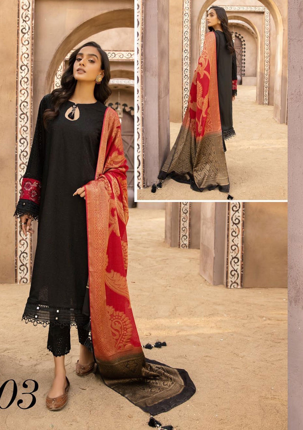 Winter Collection - Mahee's - Riaz Arts - Chikankari - MEC#03 available at Saleem Fabrics Traditions