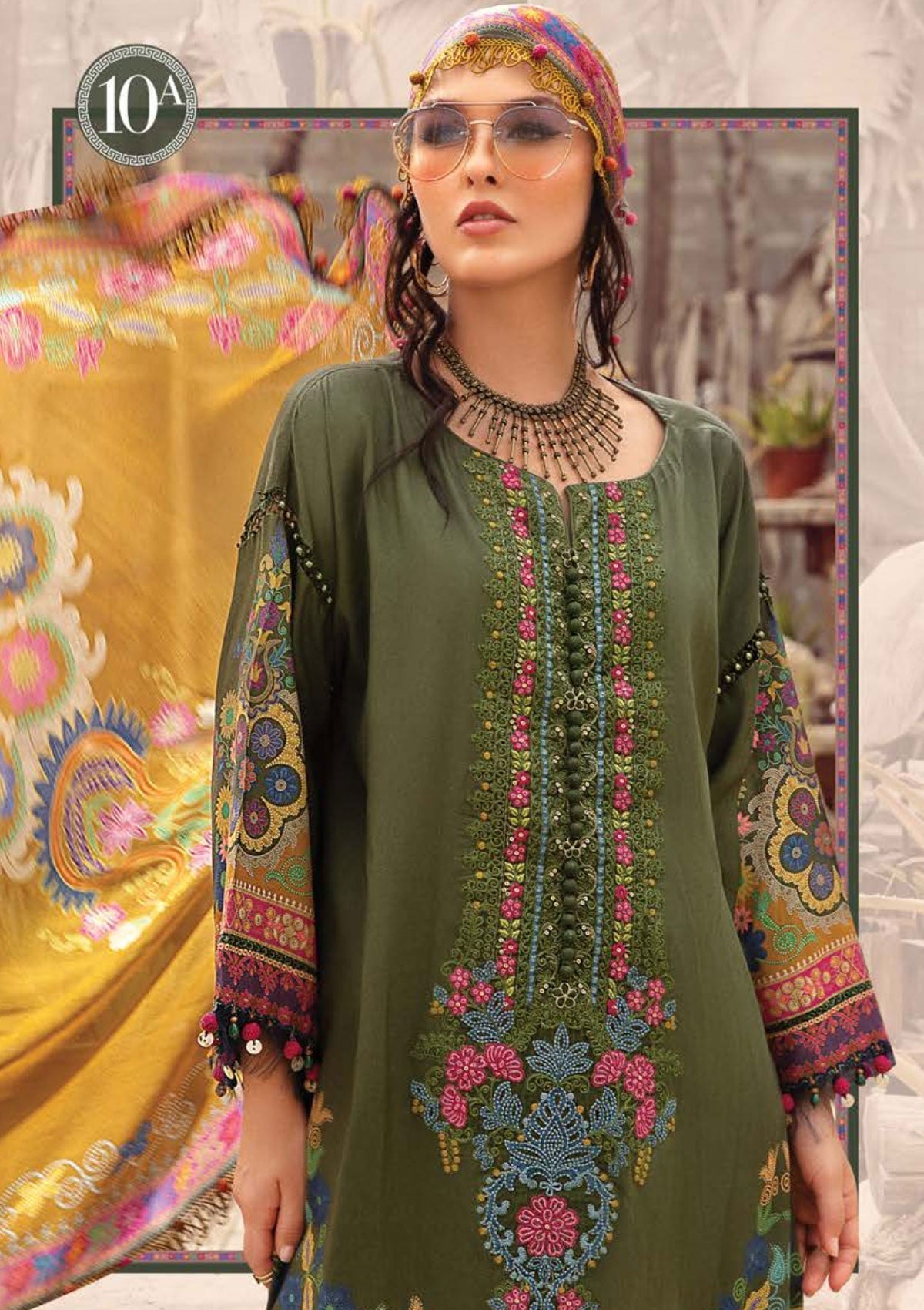 Winter Collection - Maria B - M print - Desert Rose - D#10 A available at Saleem Fabrics Traditions